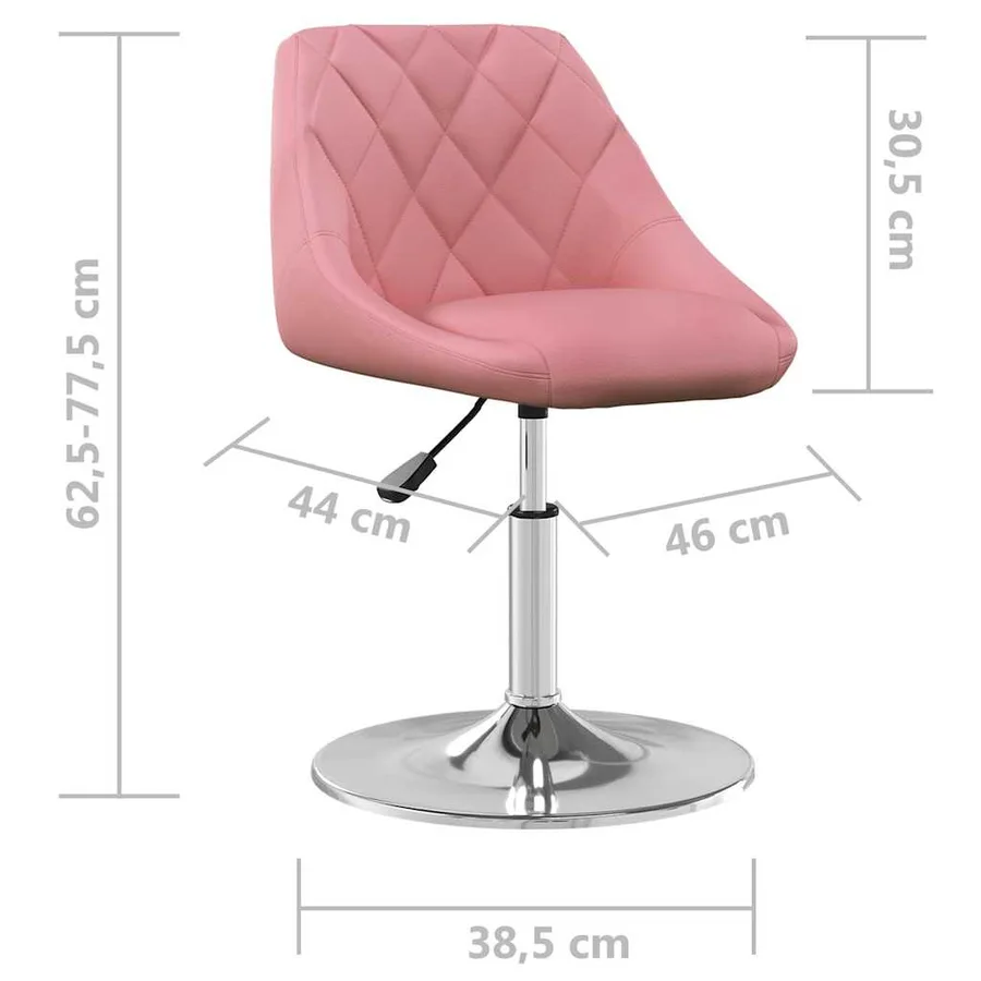 Chaises pivotantes à manger lot de 2 Rose Velours - 9