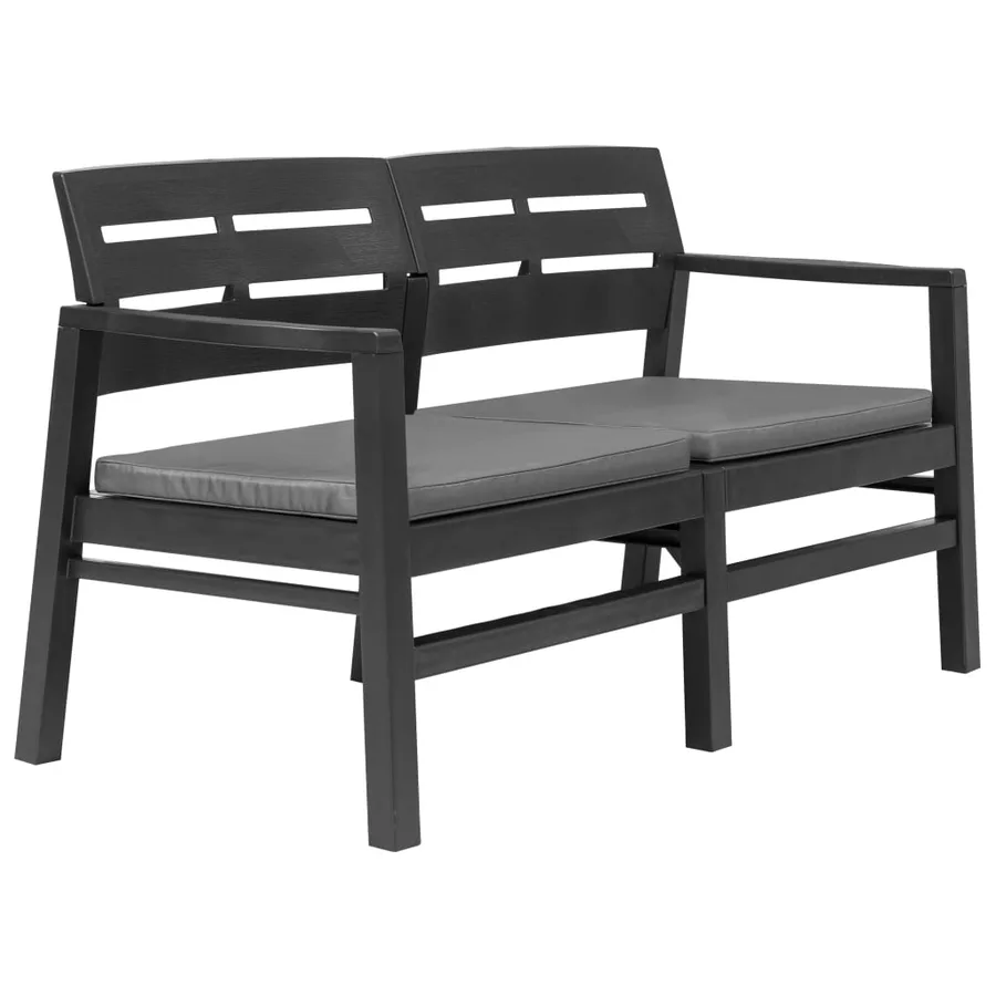 Salon de jardin 4 pcs plastique anthracite - 3