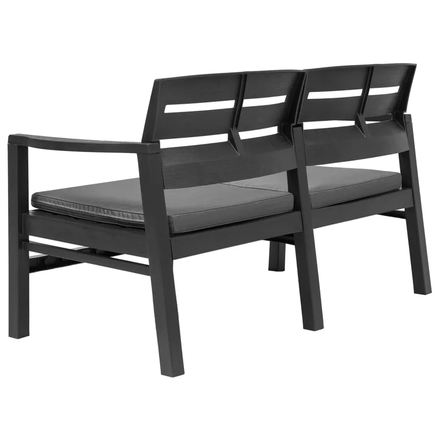 Salon de jardin 4 pcs plastique anthracite - 4