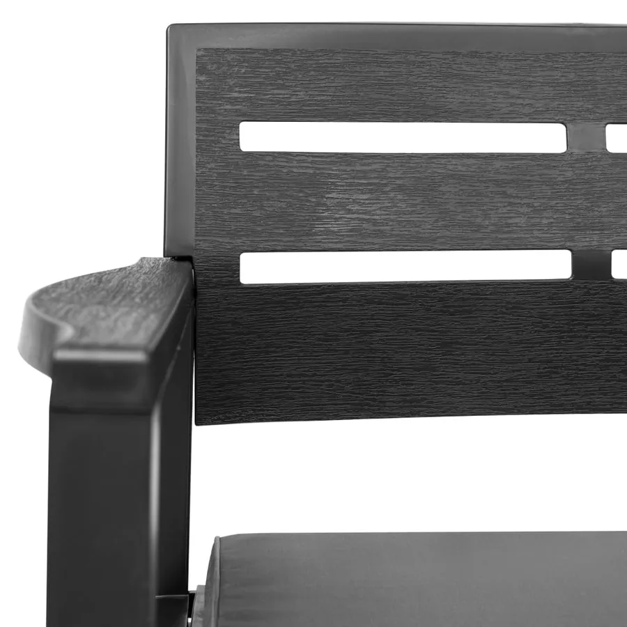 Salon de jardin 4 pcs plastique anthracite - 5