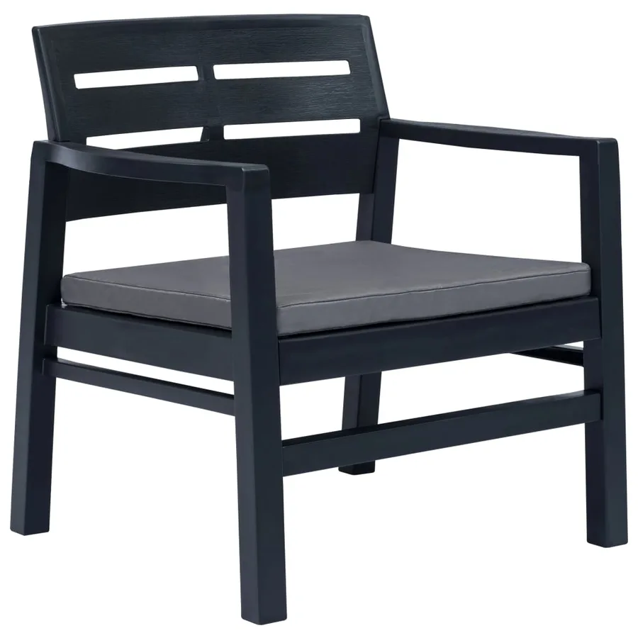Salon de jardin 4 pcs plastique anthracite - 8