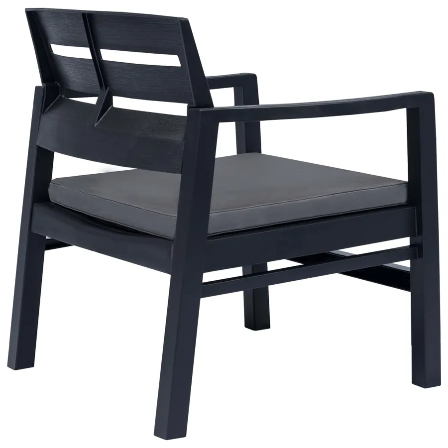Salon de jardin 4 pcs plastique anthracite - 9