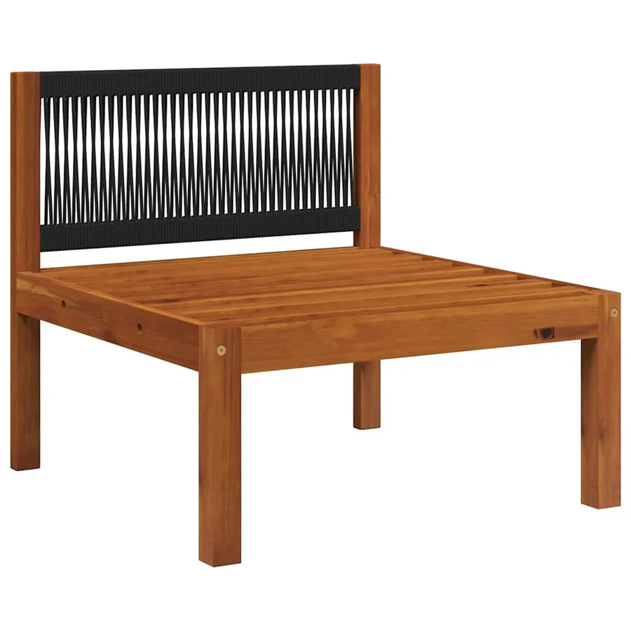 Canapé de jardin central avec coussins en bois d'acacia et corde - 4