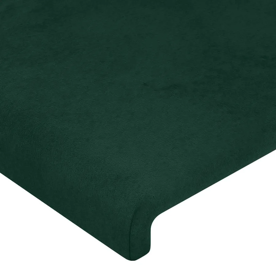 Cadre de lit sans matelas vert foncé 140x190 cm velours - 10