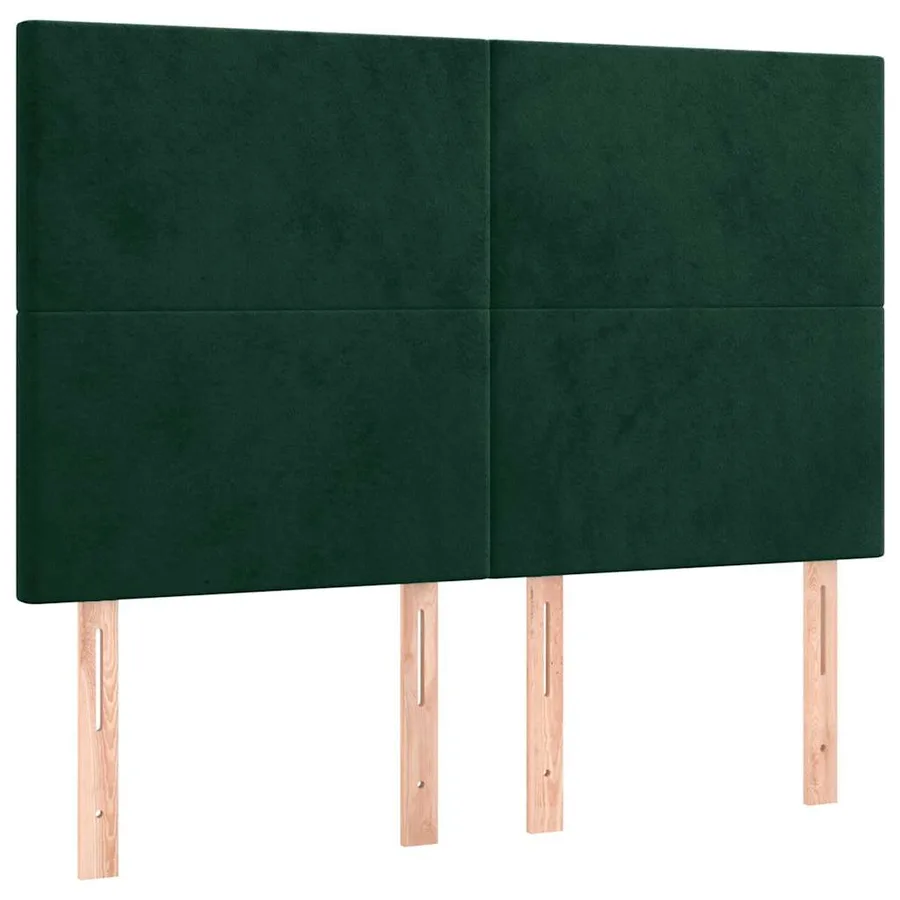 Cadre de lit sans matelas vert foncé 140x190 cm velours - 9