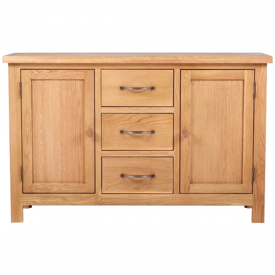 Buffet avec 3 tiroirs 110 x 33,5 x 70 cm Bois de chêne massif - 2