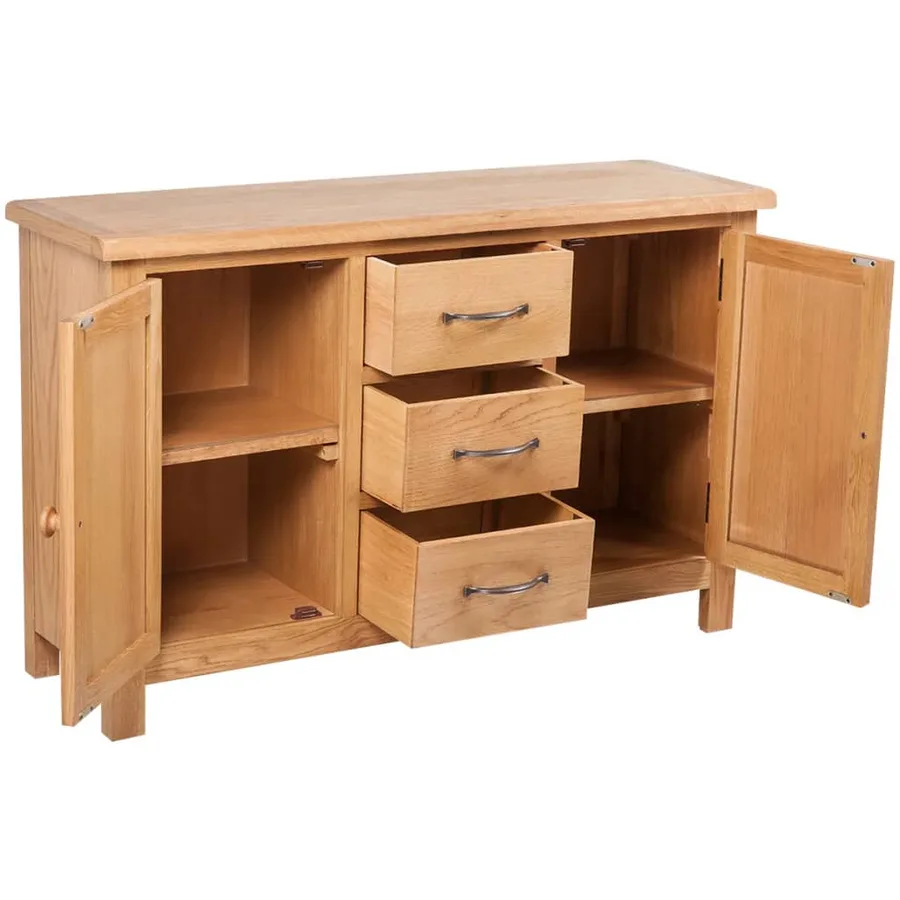 Buffet avec 3 tiroirs 110 x 33,5 x 70 cm Bois de chêne massif - 3