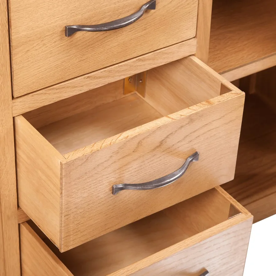 Buffet avec 3 tiroirs 110 x 33,5 x 70 cm Bois de chêne massif - 4