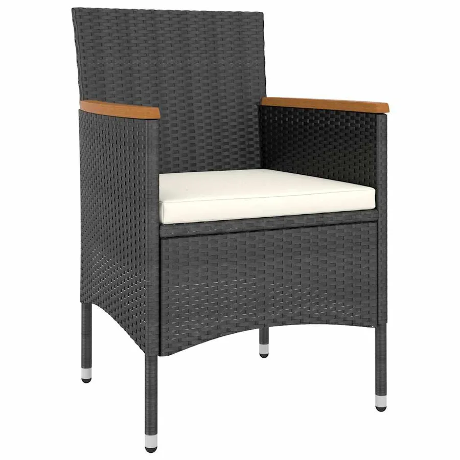 Ensemble de bistro de jardin 5 pcs poly rotin et verre trempé - 3