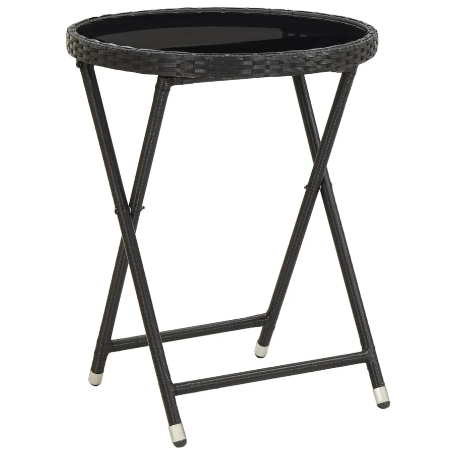 Ensemble de bistro de jardin 5 pcs poly rotin et verre trempé - 7