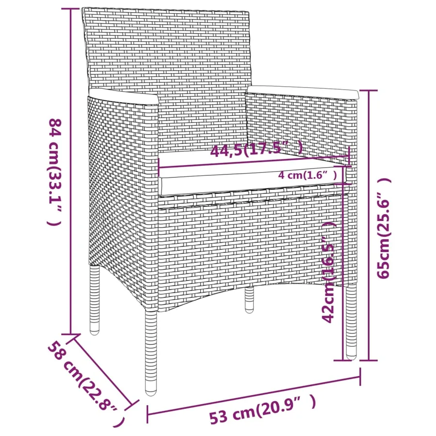 Ensemble de bistro de jardin 5 pcs poly rotin et verre trempé - 9