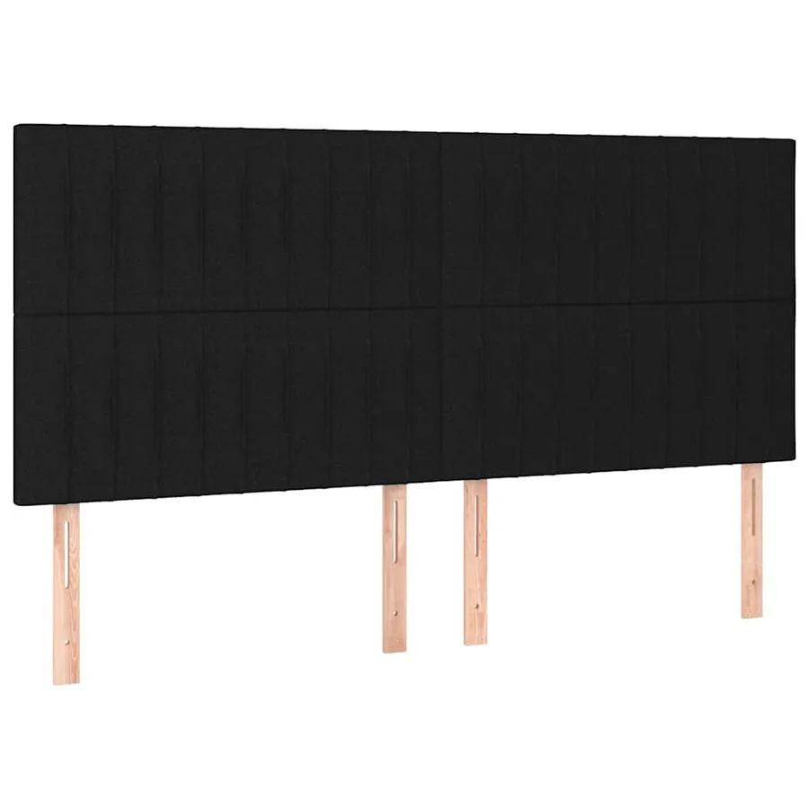 Sommier à lattes de lit avec matelas Noir 200x200 cm Tissu - 6