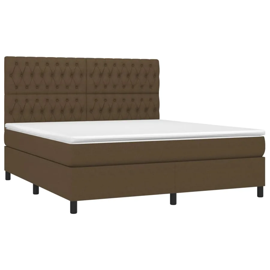Sommier à lattes de lit matelas et LED Marron foncé 180x200cm - 3