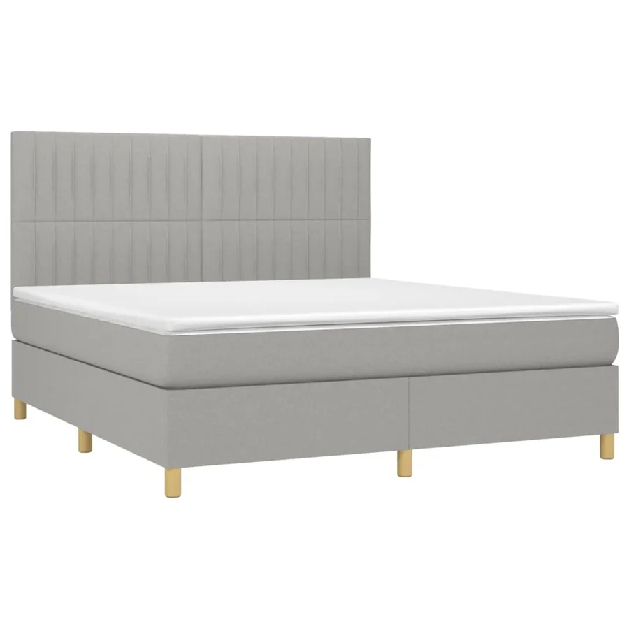 Sommier à lattes de lit matelas et LED Gris clair 160x200 cm - 3