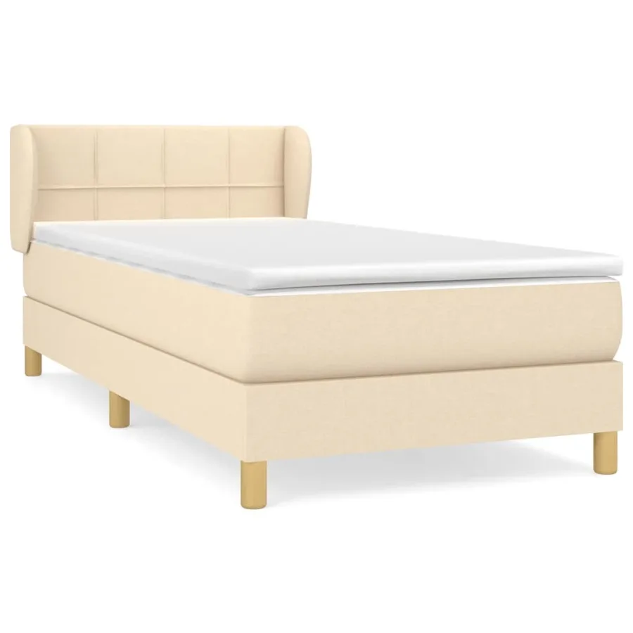Sommier à lattes de lit avec matelas Crème 80x200 cm Tissu - 2