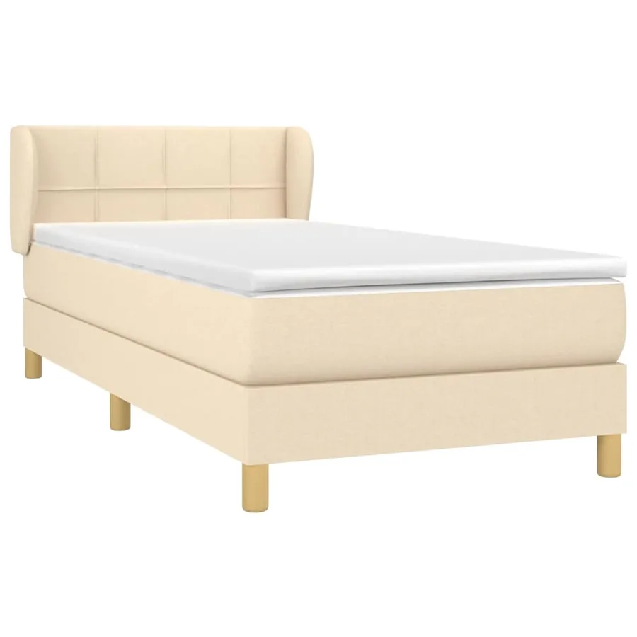 Sommier à lattes de lit avec matelas Crème 80x200 cm Tissu - 3