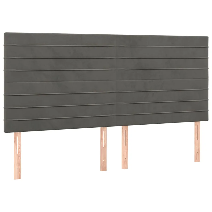 Cadre de lit sans matelas gris foncé velours - 8