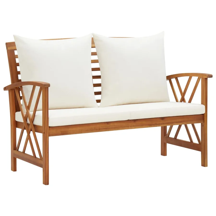 Salon de jardin 4 pcs avec coussins Bois d'acacia solide - 4