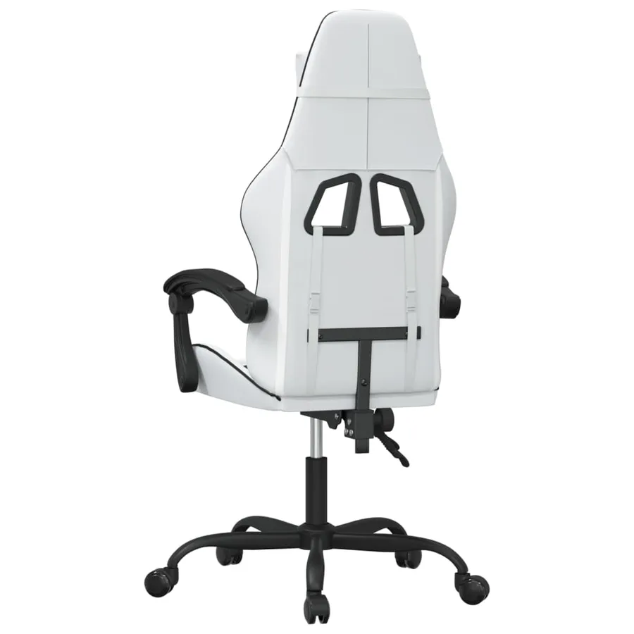 Chaise de jeu pivotante Blanc et noir Similicuir - 5