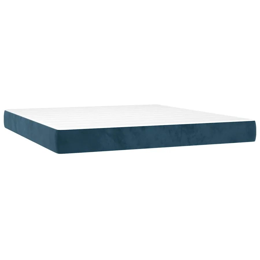 Sommier à lattes de lit avec matelas LED Bleu foncé 160x200 cm - 6