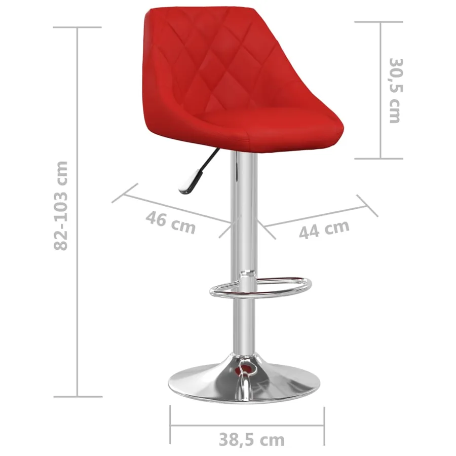 Tabourets de bar lot de 2 rouge bordeaux similicuir - 9
