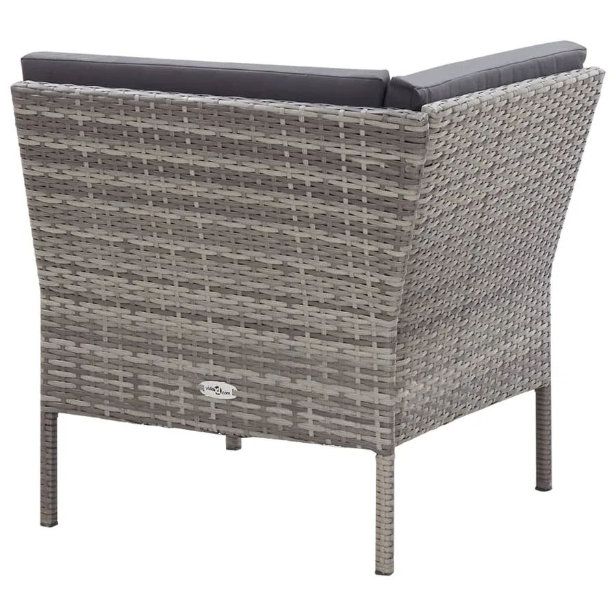 Salon de jardin 8 pcs avec coussins résine tressée gris - 9