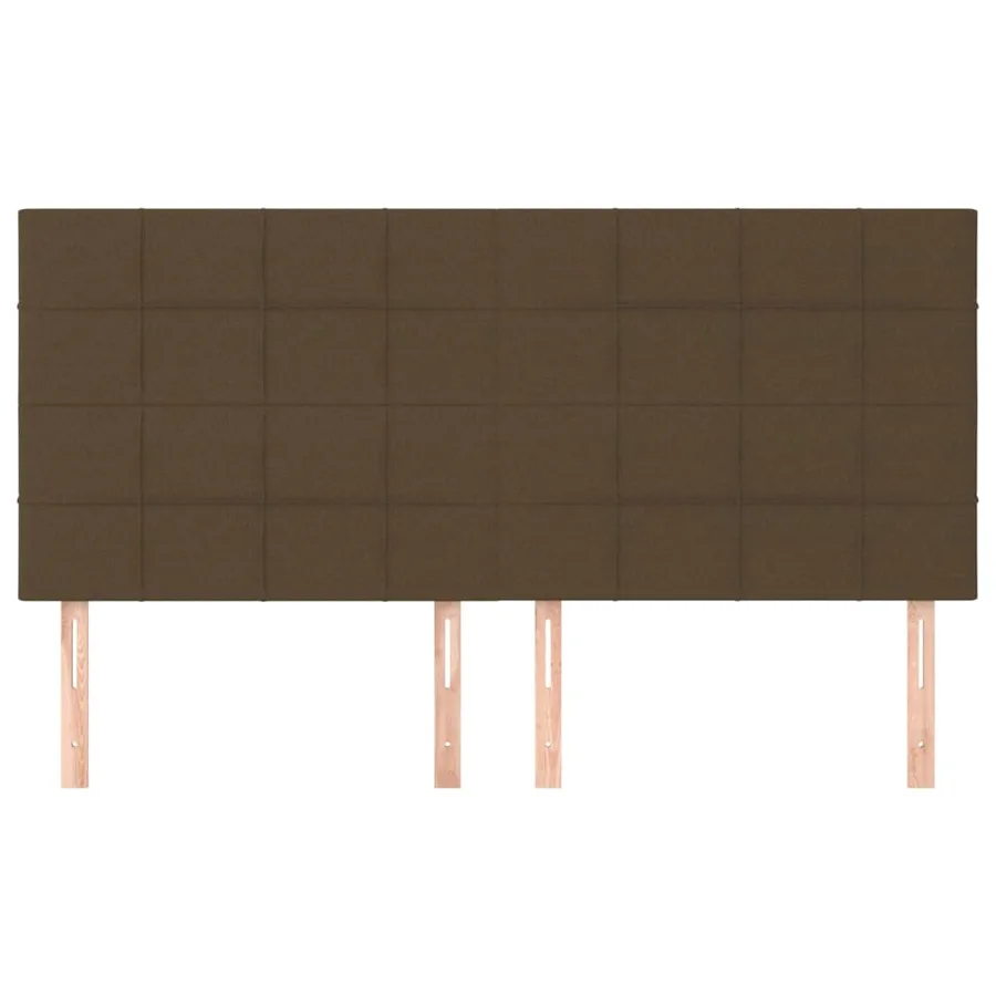 Tête de lit marron foncé 200 x 5 x 118/128 cm Tissu - 3