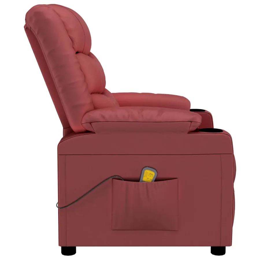 Fauteuil inclinable Rouge bordeaux Similicuir - 4