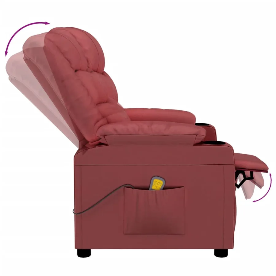 Fauteuil inclinable Rouge bordeaux Similicuir - 6