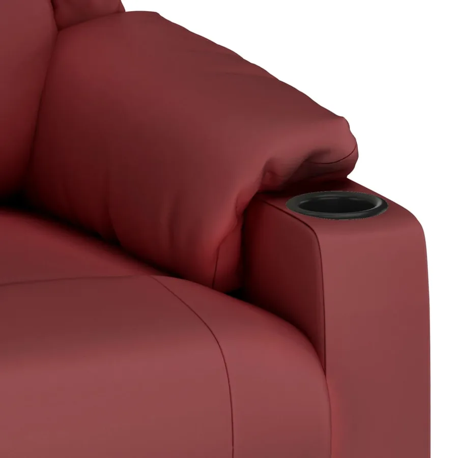 Fauteuil inclinable Rouge bordeaux Similicuir - 7