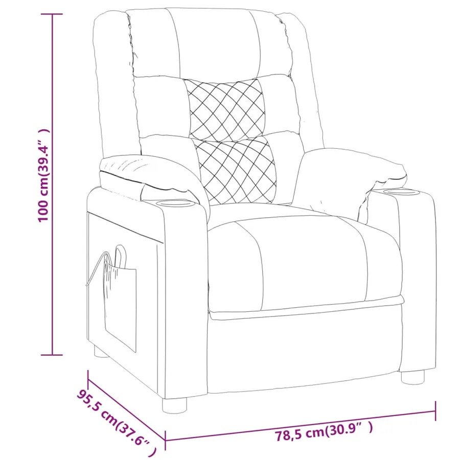 Fauteuil inclinable Rouge bordeaux Similicuir - 9