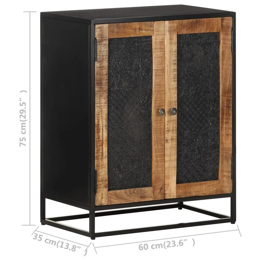 Buffet 60x35x75 cm Bois de manguier brut - 6