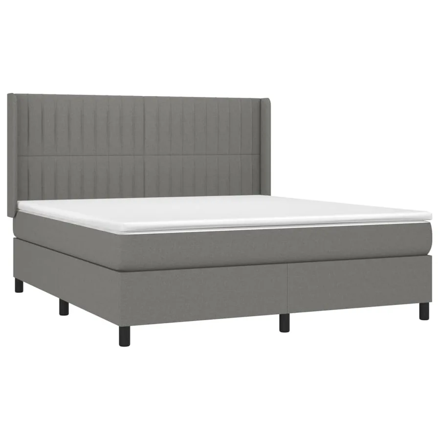 Sommier à lattes de lit avec matelas Gris foncé 160x200cm Tissu - 3