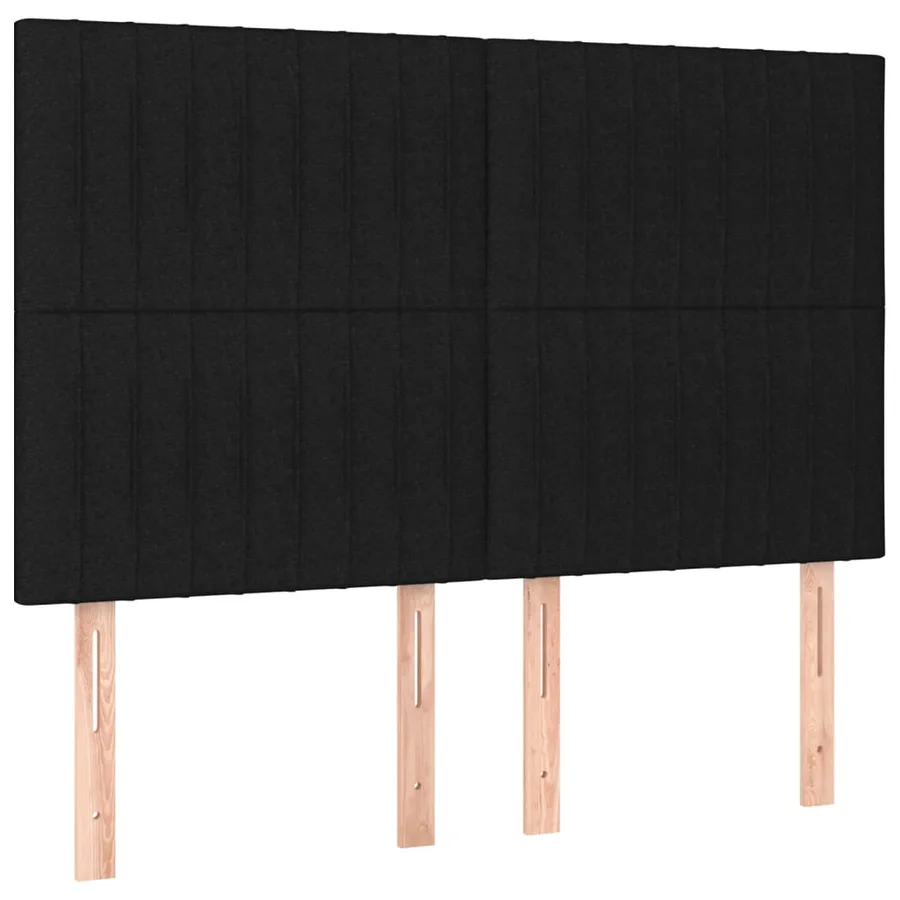 Sommier à lattes de lit avec matelas Noir 140x190 cm Tissu - 5