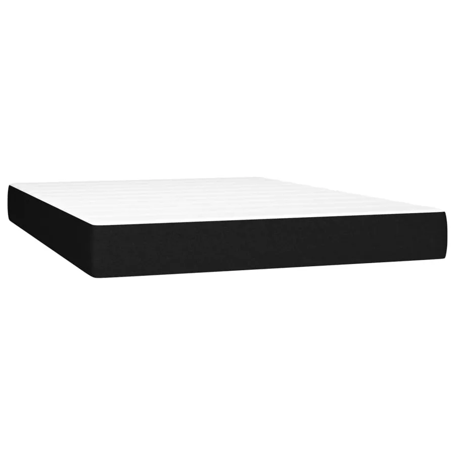 Sommier à lattes de lit avec matelas Noir 140x190 cm Tissu - 6