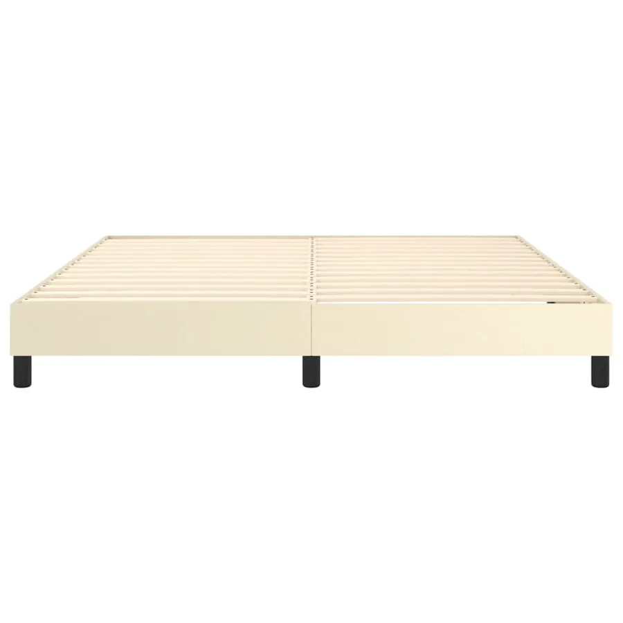 Cadre de lit à lattes Crème 160x200 cm Similicuir - 5