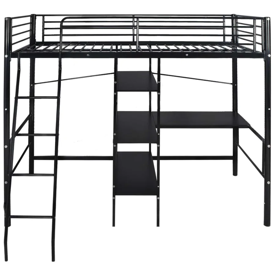 Lit avec matelas Noir 200 x 90 cm Métал - 2