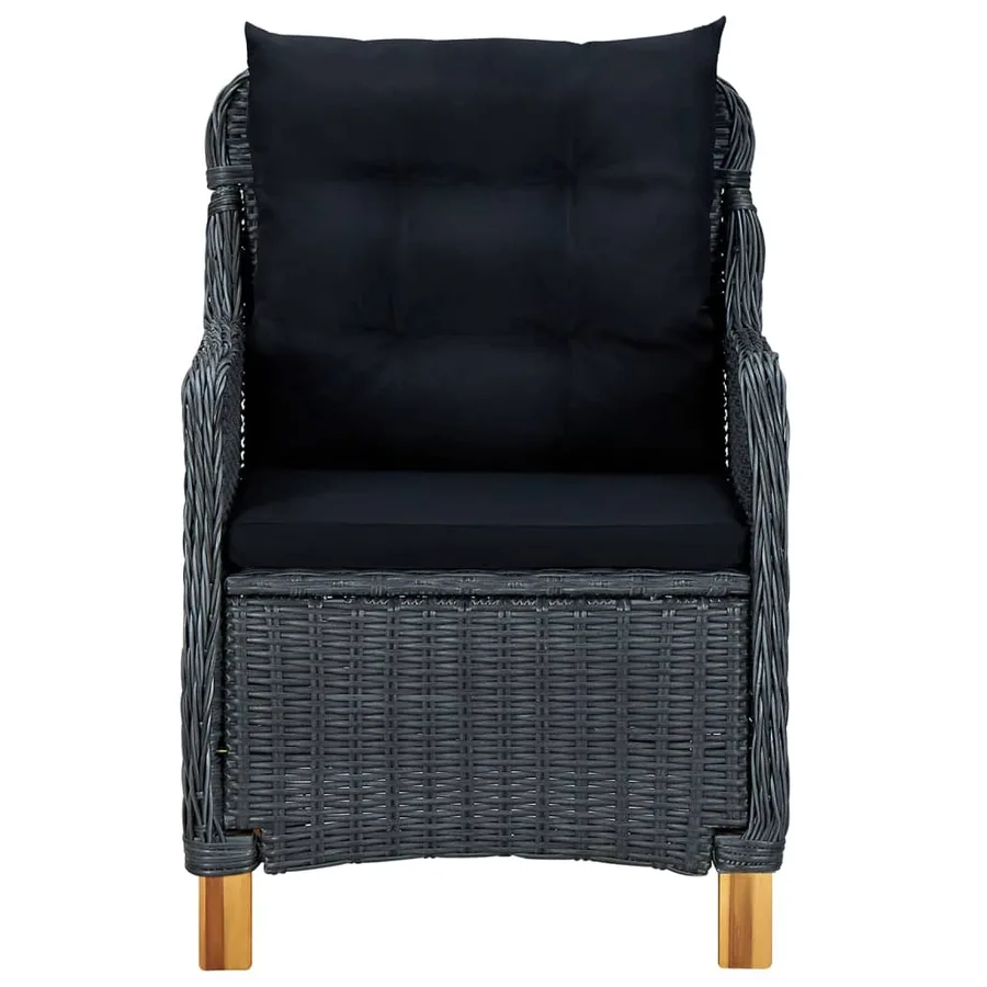 Ensemble à manger de jardin 5 pcs Gris foncé - 7
