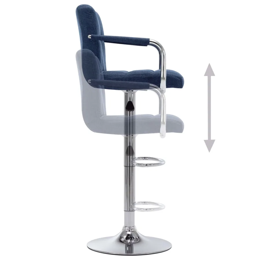 Chaises de bar lot de 2 bleu tissu - 6