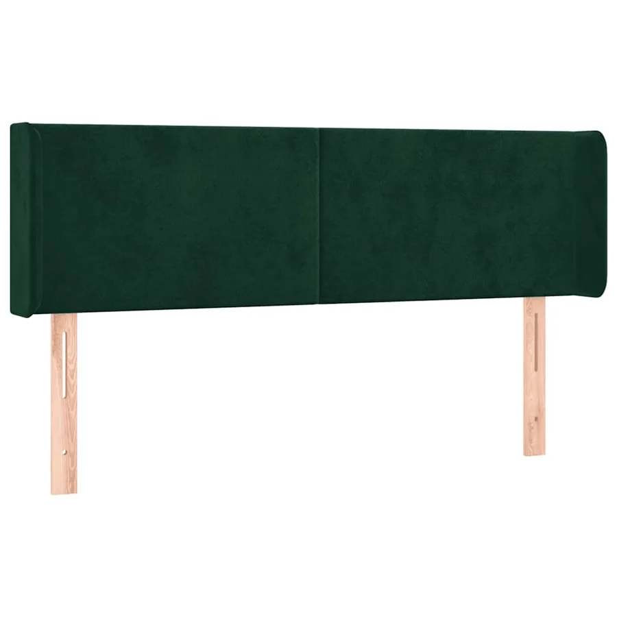 Tête de lit avec oreilles Vert foncé 147x16x78/88 cm Velours - 2