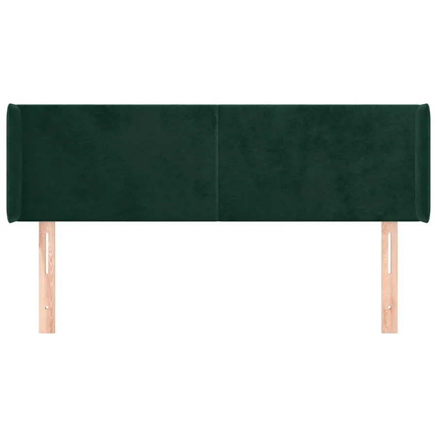 Tête de lit avec oreilles Vert foncé 147x16x78/88 cm Velours - 3