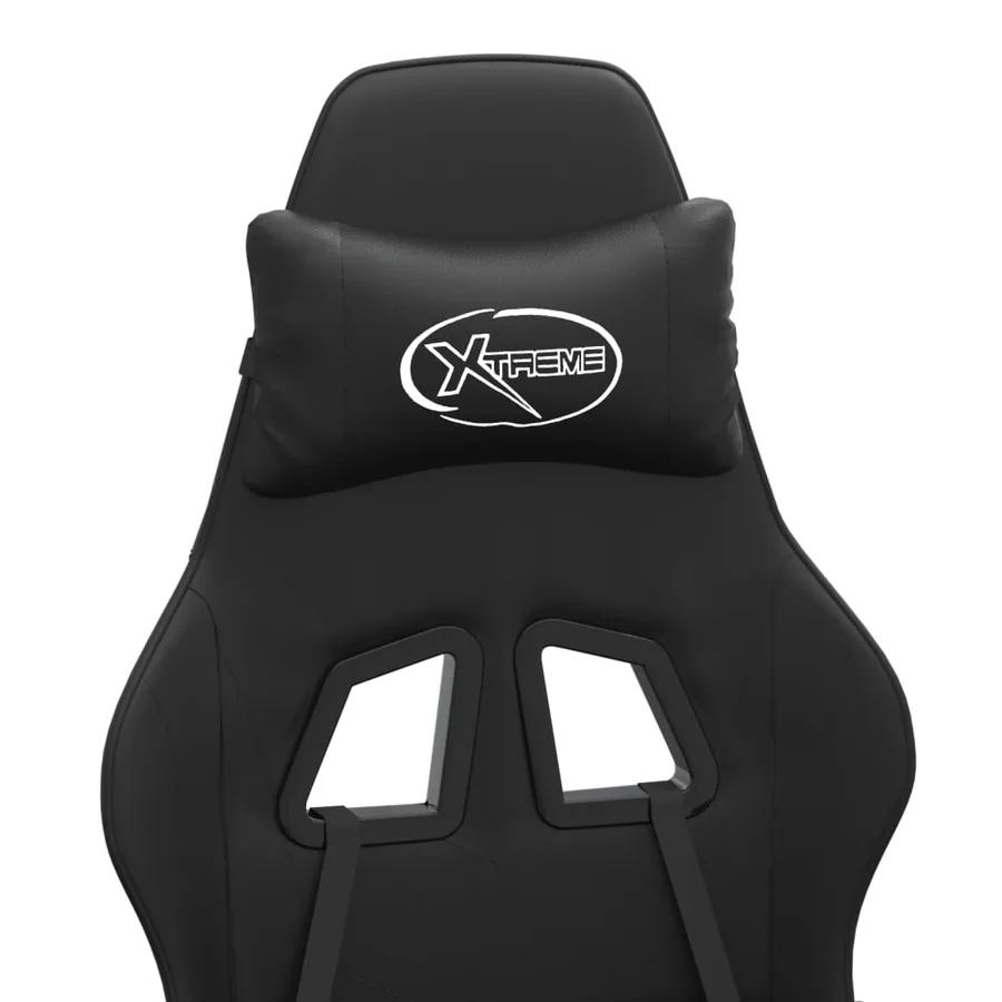 Chaise de jeu avec repose-pied Noir Similicuir - 11