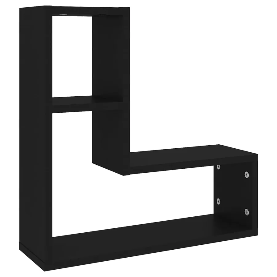 Étagères murales 2 pcs noir 50x15x50 cm bois d'ingénierie - 4