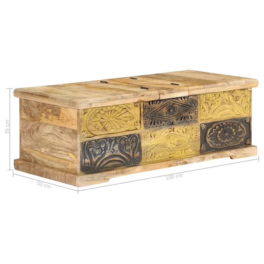 Table basse 100x50x35 cm Bois de manguier massif - 7