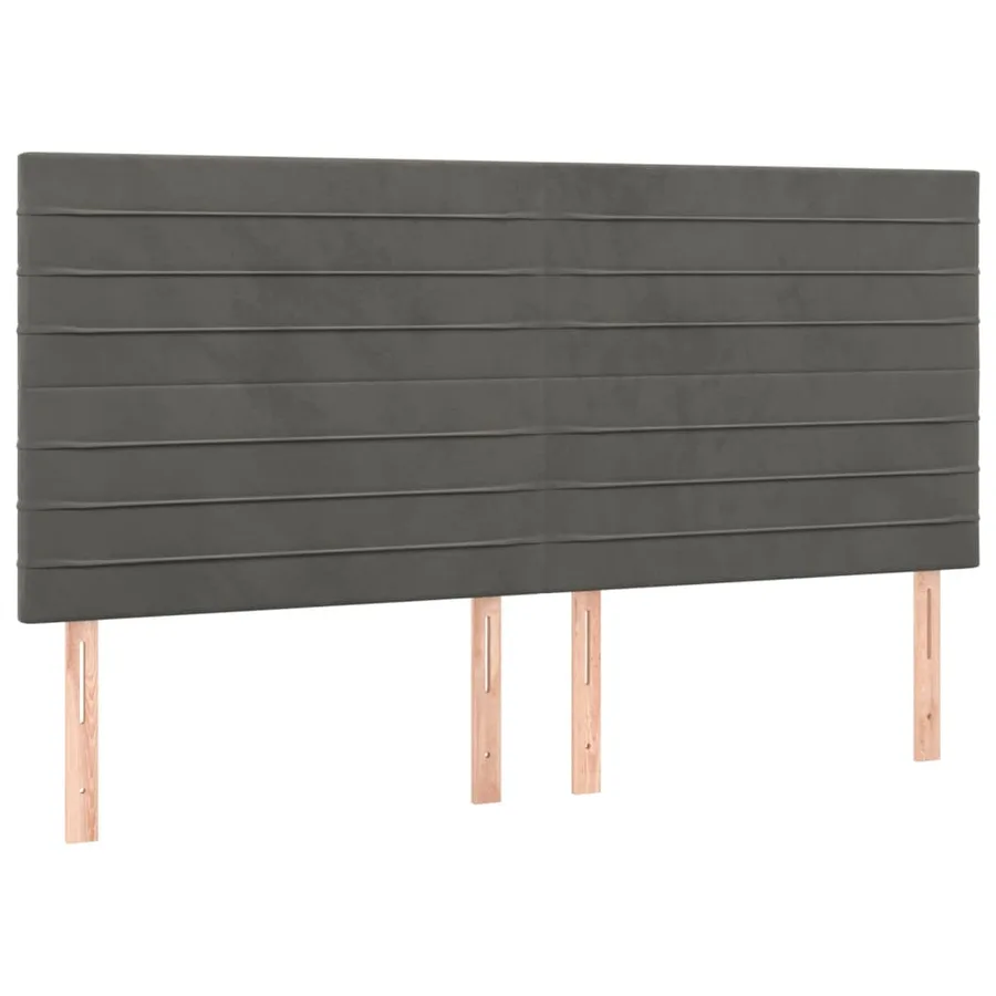 Sommier à lattes de lit et matelas Gris foncé 160x200cm Velours - 5