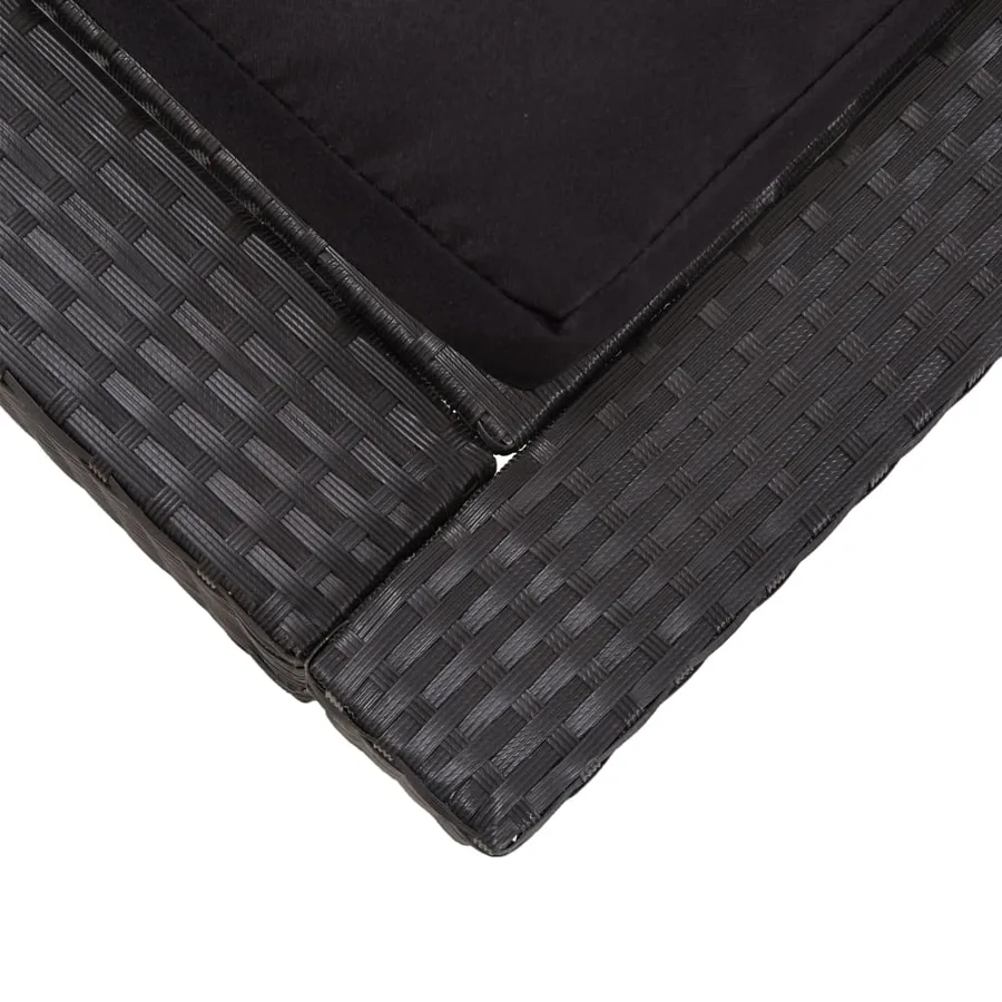 Transat à 2 places avec coussin Noir Résine tressée - 8