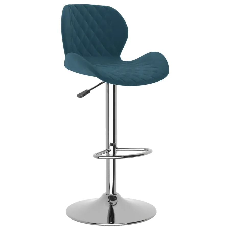 Tabourets de bar lot de 2 bleu velours - 3