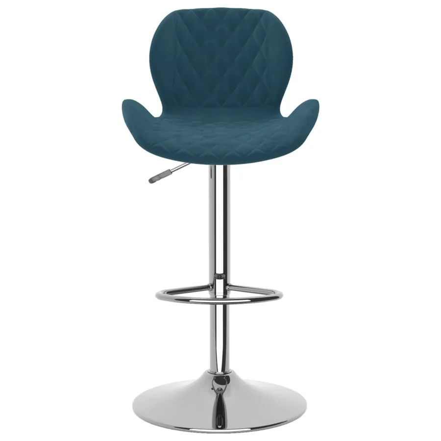 Tabourets de bar lot de 2 bleu velours - 4
