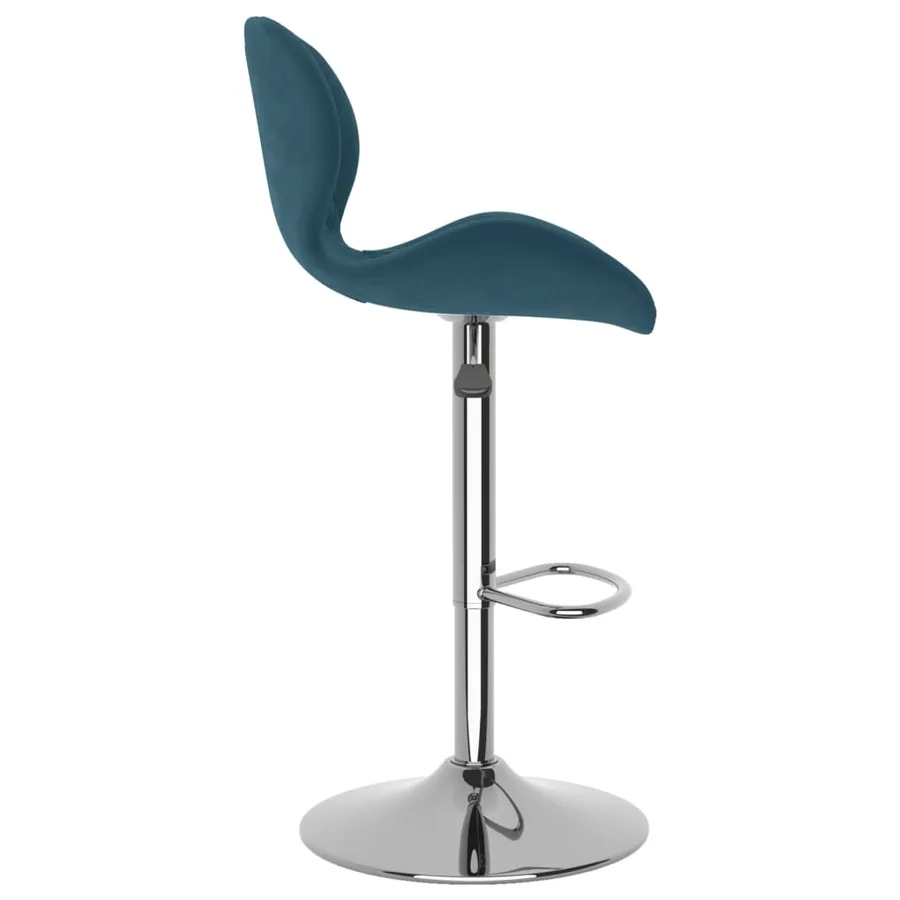 Tabourets de bar lot de 2 bleu velours - 5