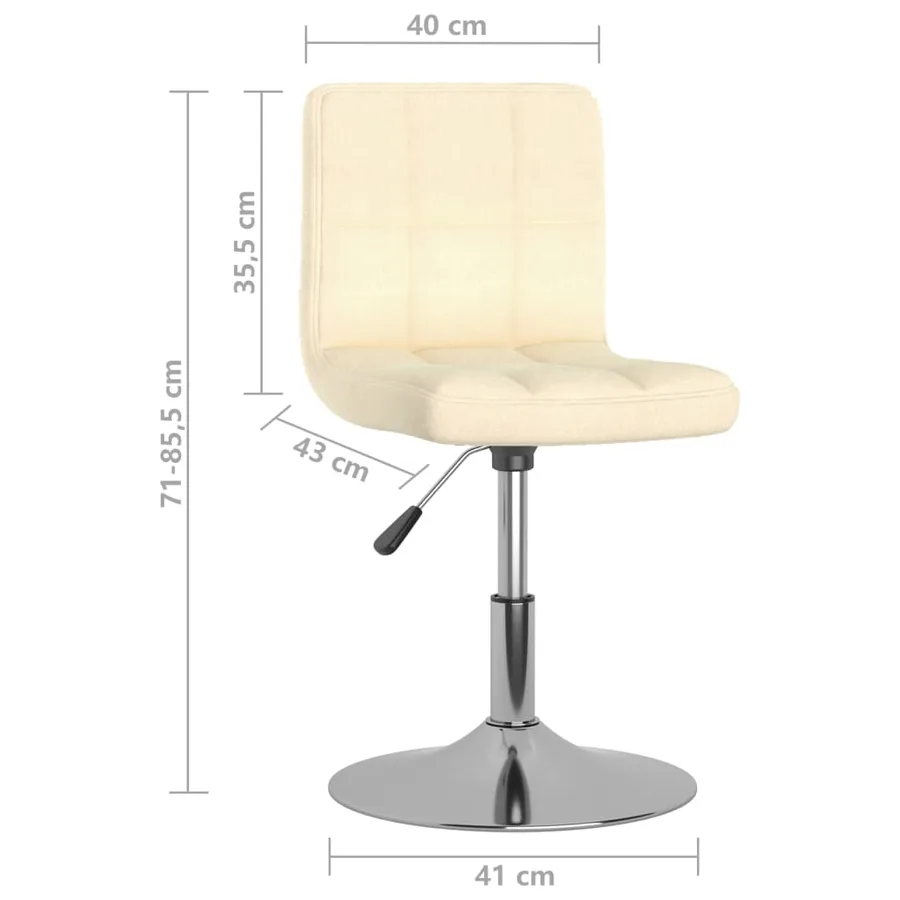 Chaises pivotantes à manger lot de 6 Crème Tissu - 9